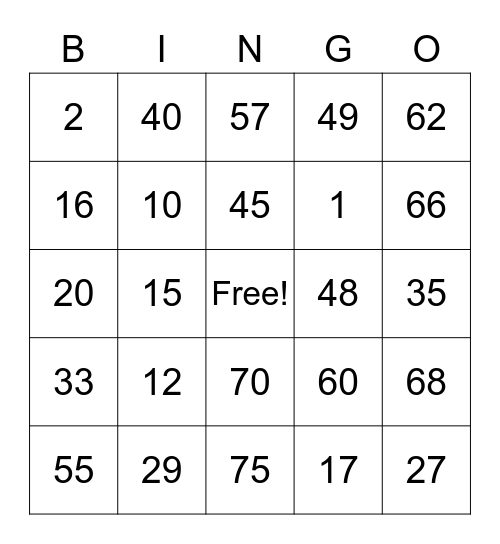 Jodie Moran Bingo Card