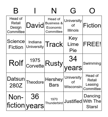 Steve's 75th  - version 2 Bingo Card