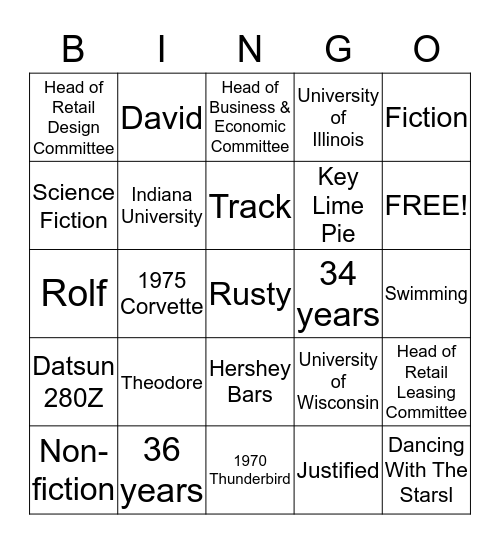 Steve's 75th  - version 2 Bingo Card