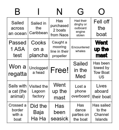 Lagoon Escapade 2021 Bingo Card