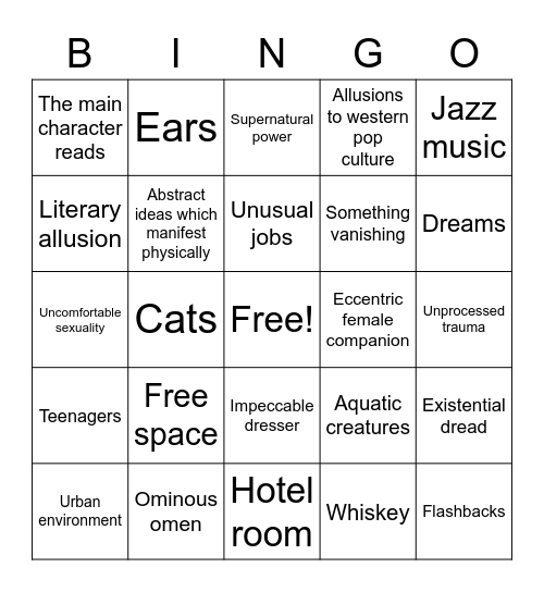 Murakami Bingo Card