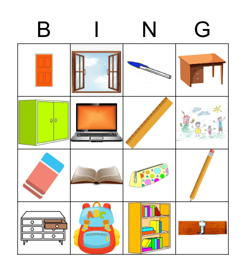 SCHOOL THINGS Bingo Card