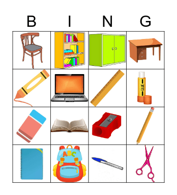 SCHOOL THINGS Bingo Card