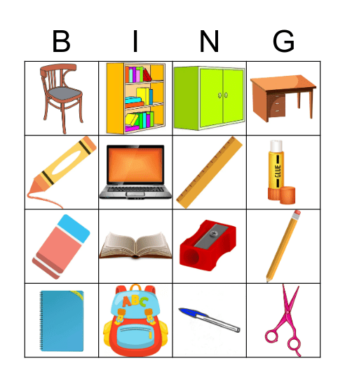 SCHOOL THINGS Bingo Card