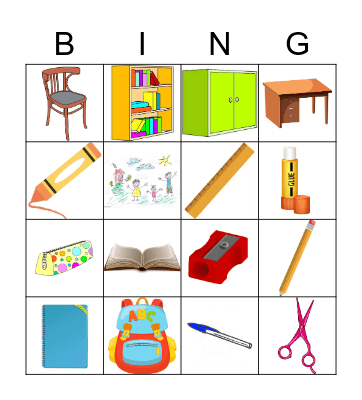 SCHOOL THINGS Bingo Card