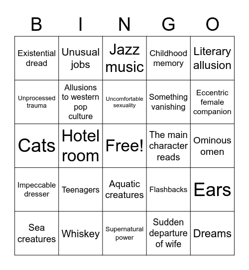 Murakami Bingo Card