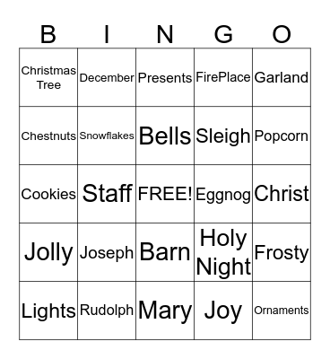 Christmas Bingo Card