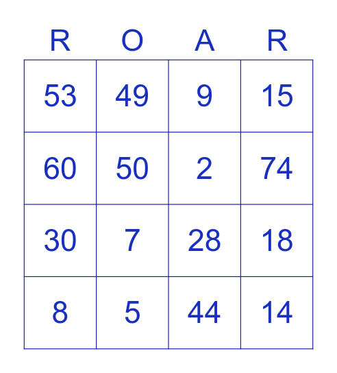 ORDER OF OPERATIONS Bingo Card