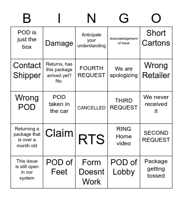 BINGO Card