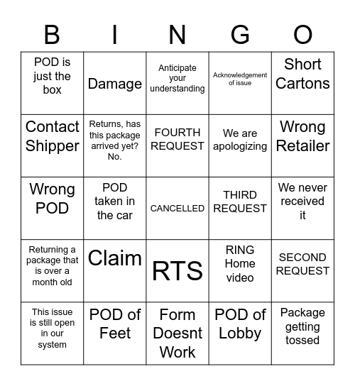 BINGO Card