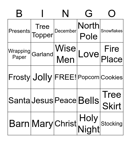 Christmas Bingo Card