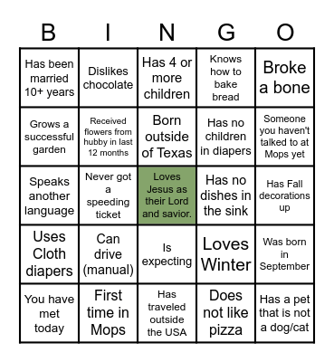 Find Someone Who... Bingo Card
