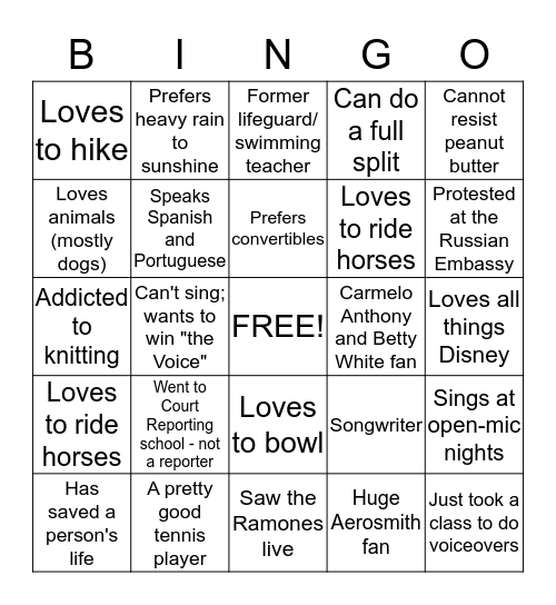 Veritext Meet and Greet Bingo Card