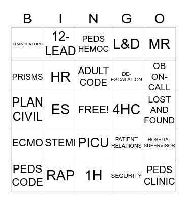 OPERATOR BINGO Card