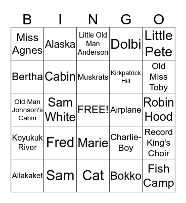 The Year of Miss Agnes Bingo Card