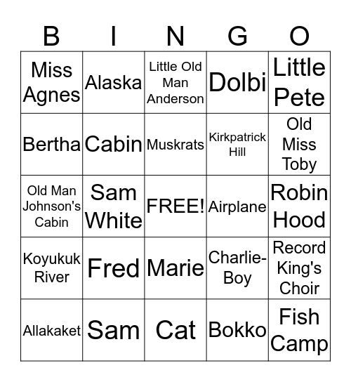 The Year of Miss Agnes Bingo Card