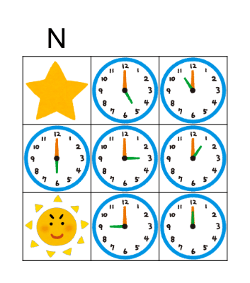 What time is it ? It's _. Bingo Card