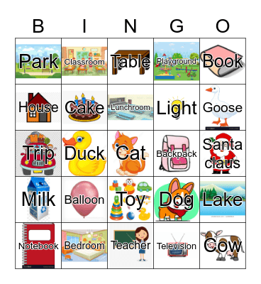 Noun Bingo Card