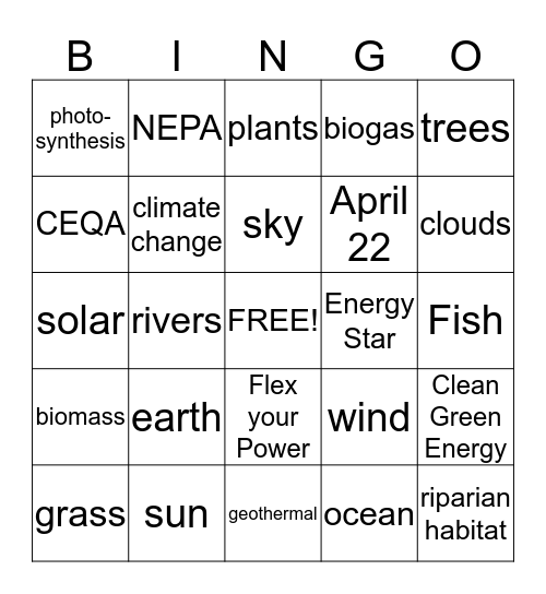 SPRINGO Bingo Card