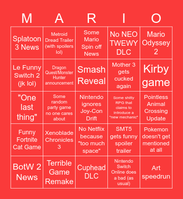 September Direct Bingo Card