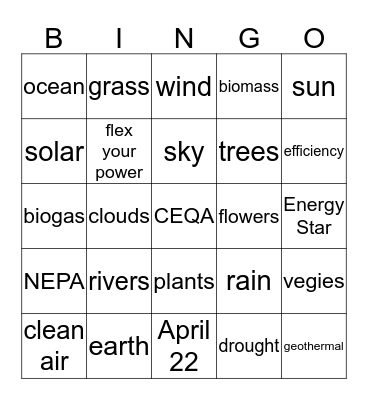 SPRINGO Bingo Card