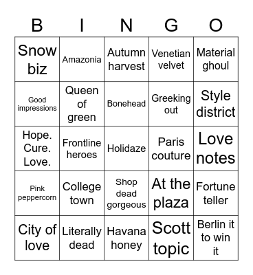 CS Bingo Card