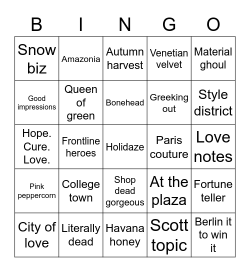 CS Bingo Card