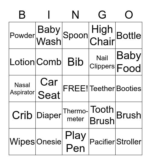 Baby Emmanuel's Bingo Card