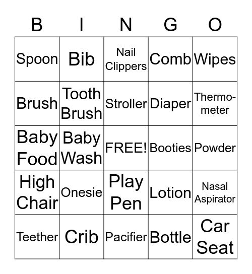 Baby Emmanuel's Bingo Card