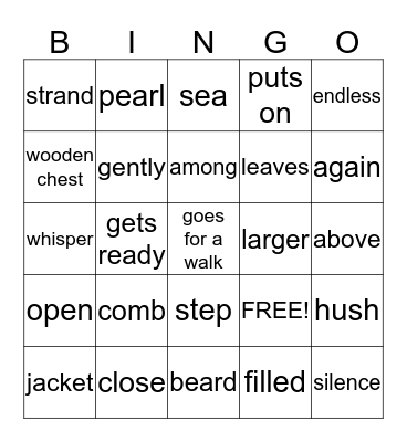 Grandfather Twilight Bingo Card