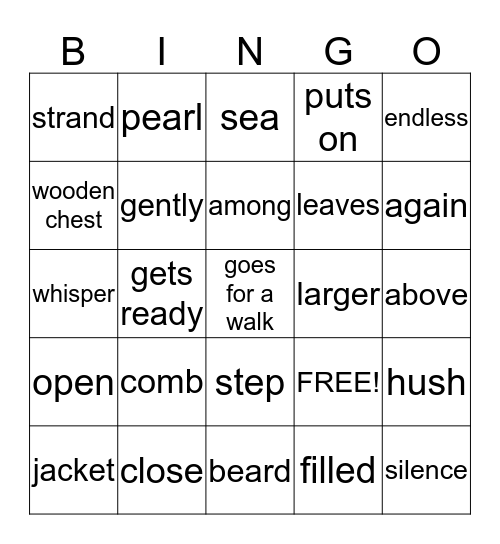 Grandfather Twilight Bingo Card