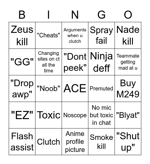 CS-GO Bingo Card