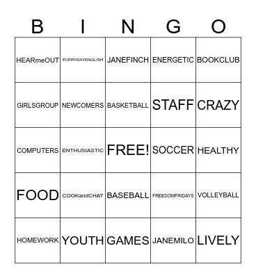 THE SPOT Bingo Card