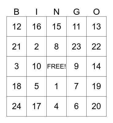 Sternberger Bingo Fun! Bingo Card