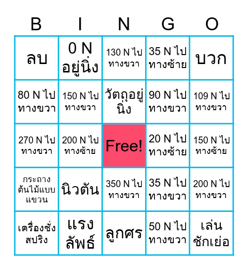 บิงโก เรื่องแรงลัพธ์ Bingo Card