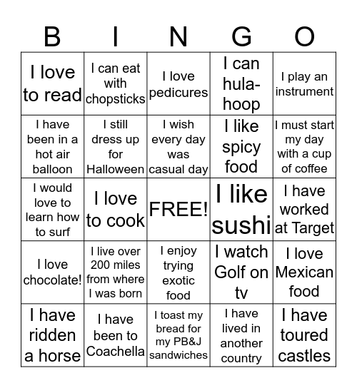 ELCO Bingo Card