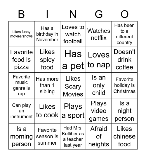 Find someone who Bingo Card