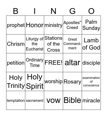 REVIEW BINGO Card