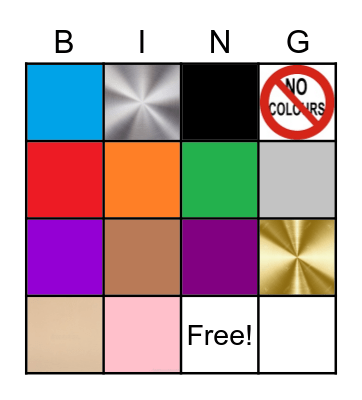 COLORS Bingo Card