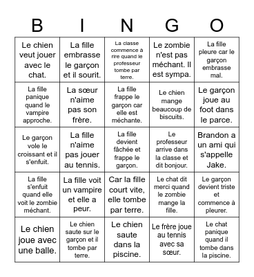Jour Seize French 1 Bingo Card