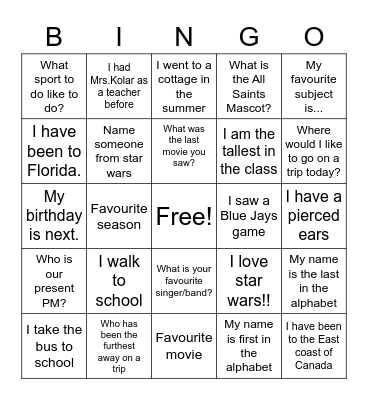 SBI3U1-2021 Bingo Card