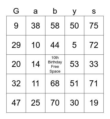 Jump 23  Bingo Card