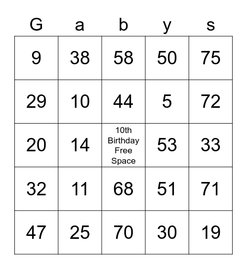 Jump 23  Bingo Card