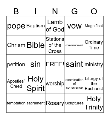 REVIEW BINGO Card