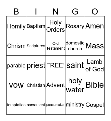 REVIEW BINGO Card