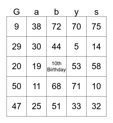 Jump 23  Bingo Card