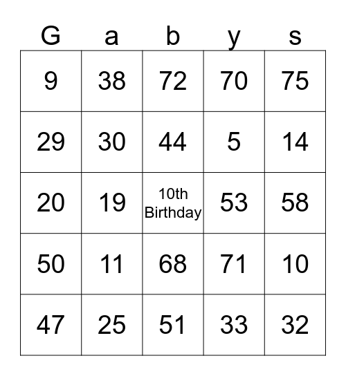 Jump 23  Bingo Card