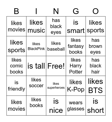 DI - Lesson 4 Bingo Card