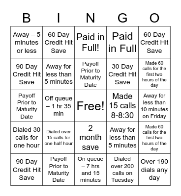 September Bingo Card