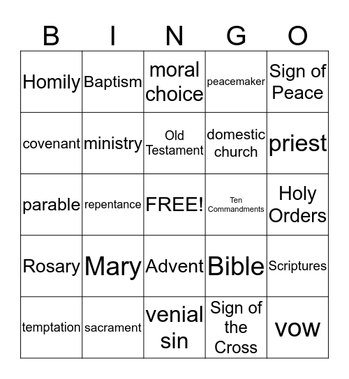 REVIEW BINGO Card